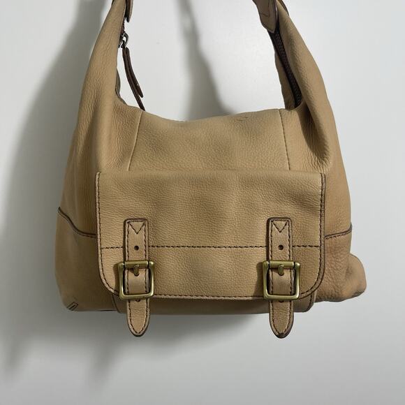 VTG Fossil Women's Tate Hobo Leather Shoulder Bag Light Tan - Picture 14 of 15